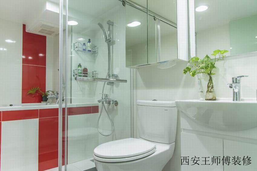现代田园风卫生间玻璃隔断图