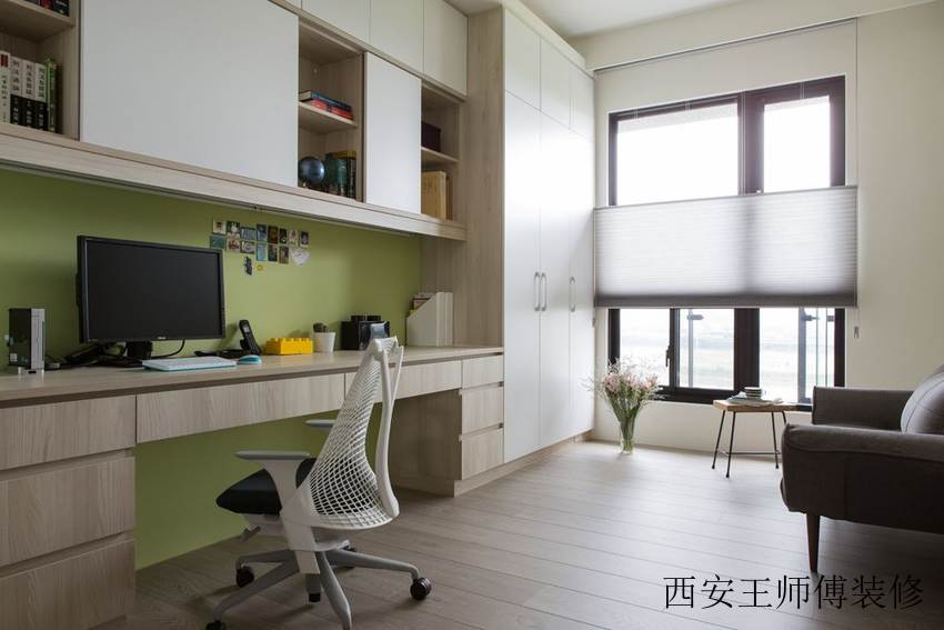 清新简约现代家居书房装饰图