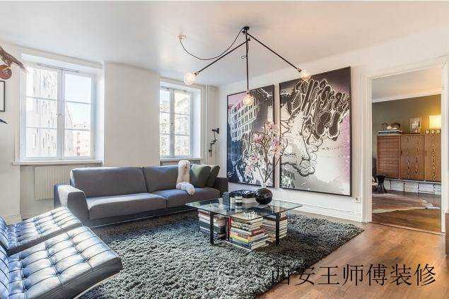 后现代主义工业风二居客厅装修设计图