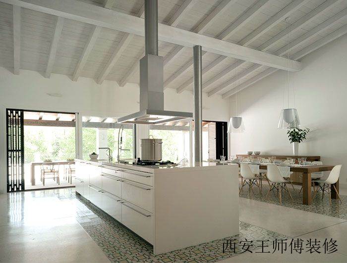 简欧工业风开放式厨房设计欣赏图