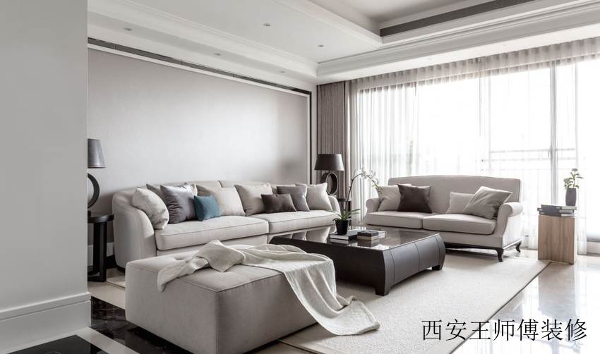 朴素中式设计现代客厅沙发装饰图
