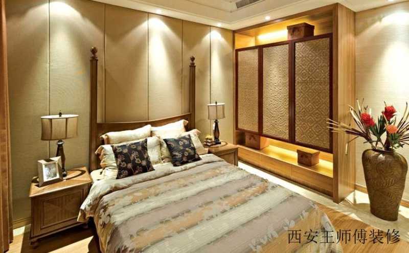 现代中式风格别墅卧室灯具效果图欣赏