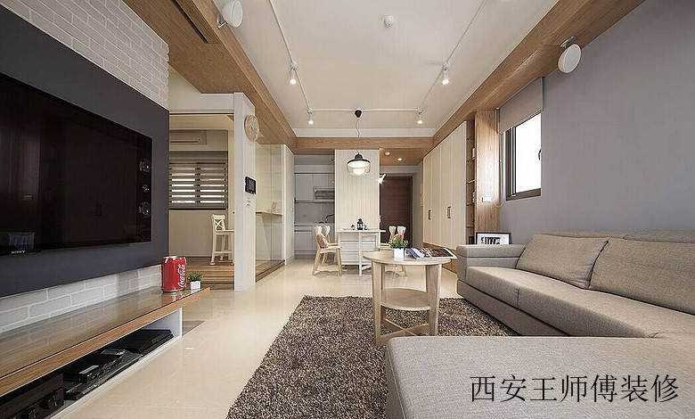 浅咖啡色实木简约装修二居室内案例欣赏图