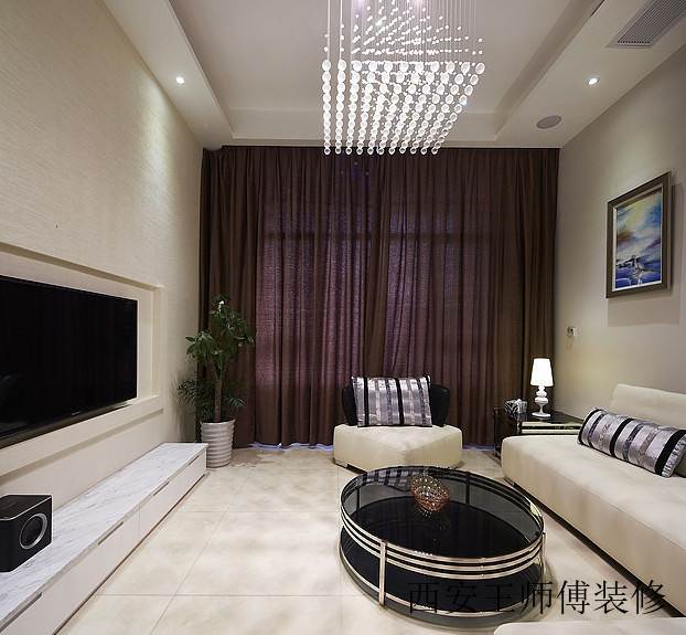 优雅现代时尚客厅窗帘装饰效果图