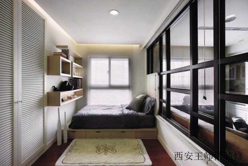 时尚混搭家庭侧卧地台床设计