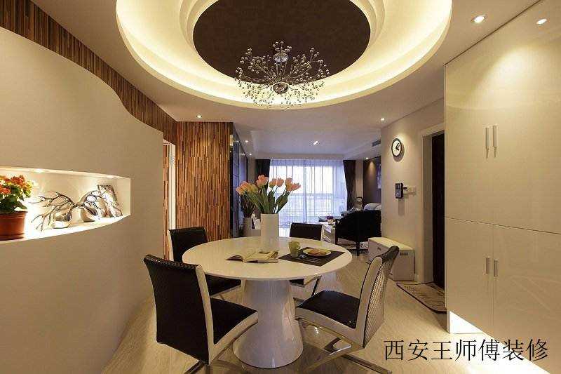 大气简约宜家风格餐厅圆形吊顶效果图