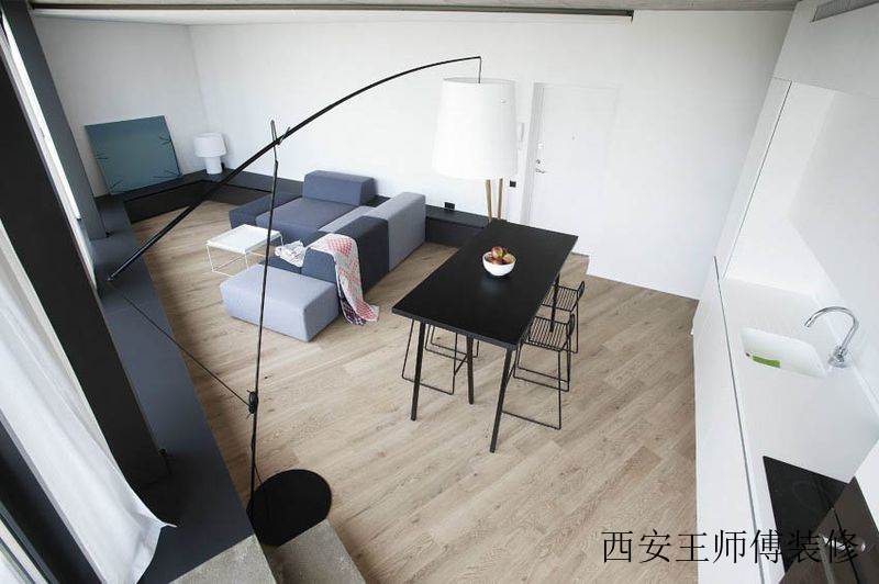 极简小户型家居餐客厅一体设计装饰效果图片