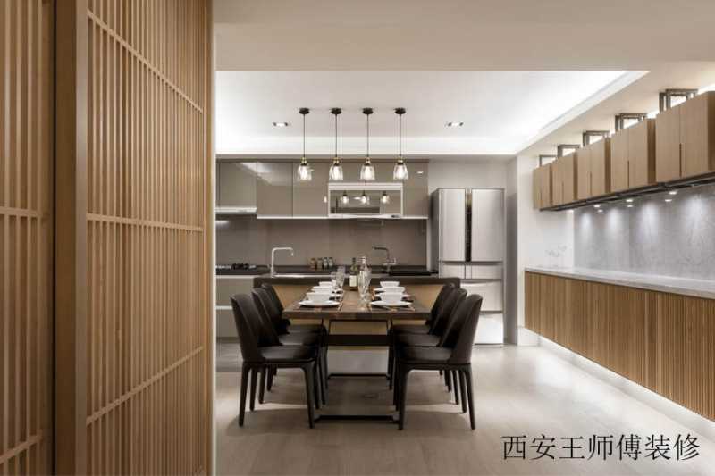 原木现代日式风餐厨房效果图