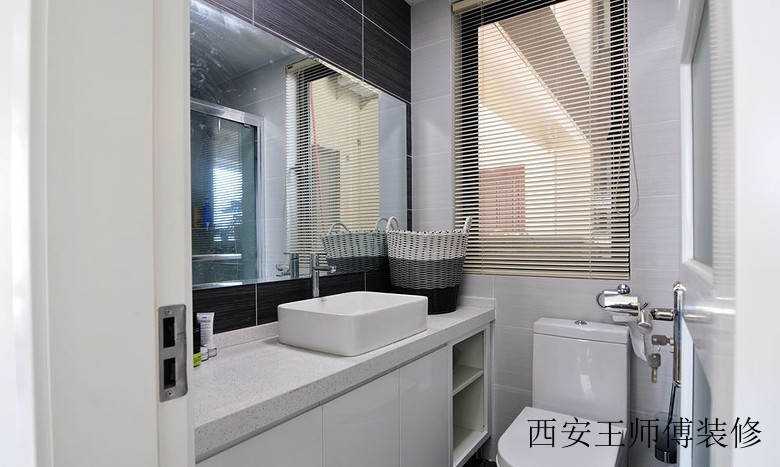 简洁现代卫生间局部图