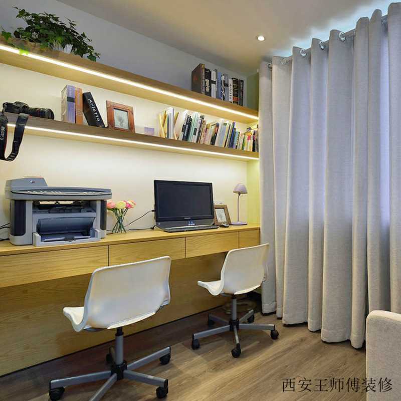 简约现代设计书房窗帘装饰效果图