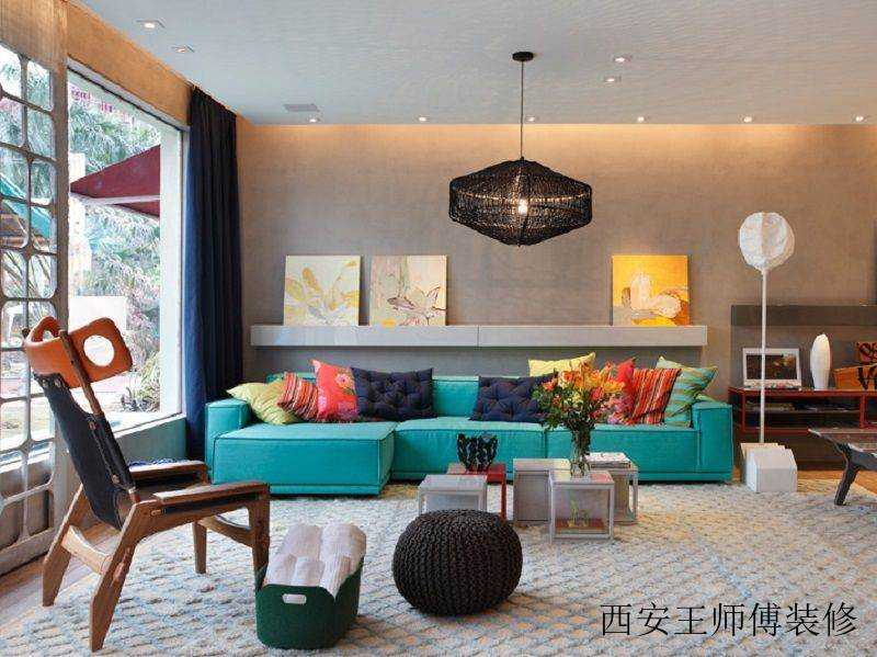 炫彩东南亚现代风格一居室室内装潢图片