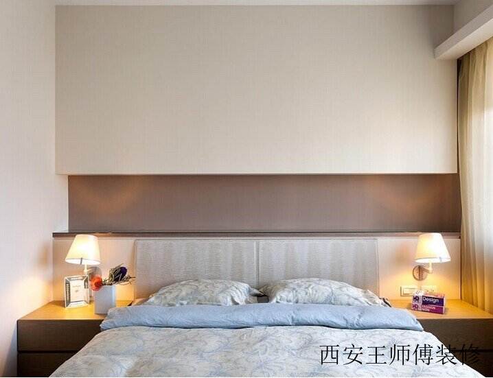 简约卧室床头背景墙装修图片