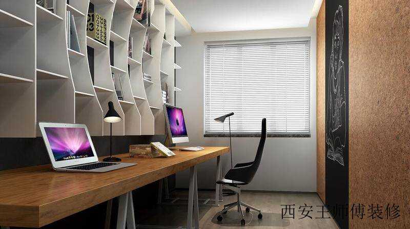 极简书房创意设计隔空书架