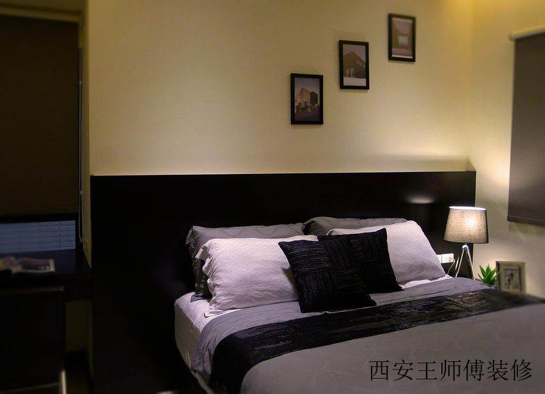 黑白现代卧室局部效果图