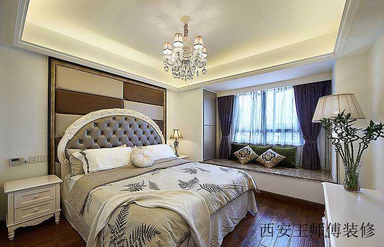 华丽简欧风格卧室飘窗设计装潢图