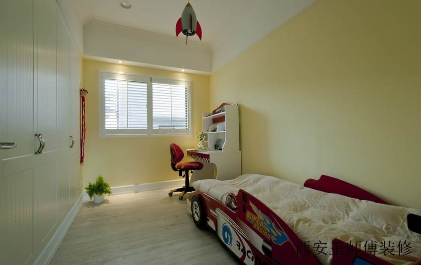 清新时尚简欧儿童房创意儿童床搭配效果图