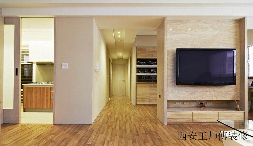 自然日式家居 原木过道效果图