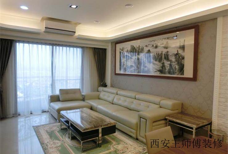 现代素雅装修三居客厅装饰画装饰效果图