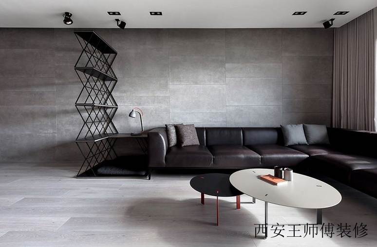素色暗淡后现代风格公寓室内背景墙装饰图