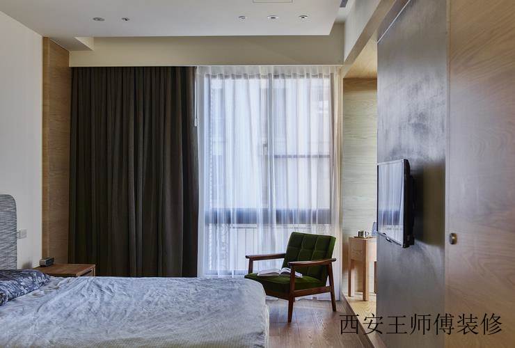 现代简约装修卧室窗帘设计