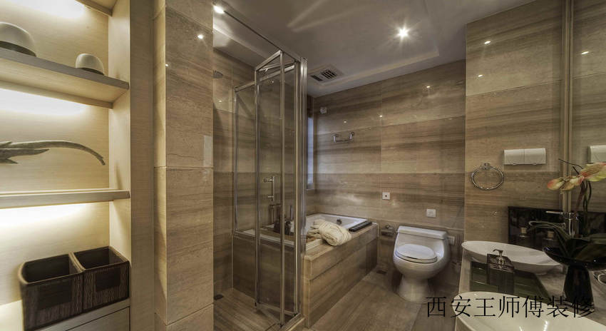 浅咖啡色现代卫生间案例图