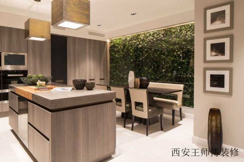 时尚后现代风格厨房餐厅吧台设计效果图