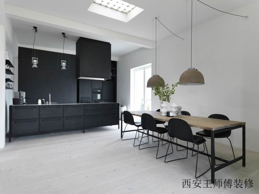 北欧工业风餐厅吊灯装饰图