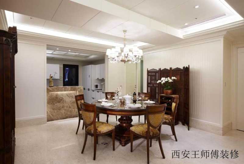 古典美式风格餐厅吊灯装饰效果图