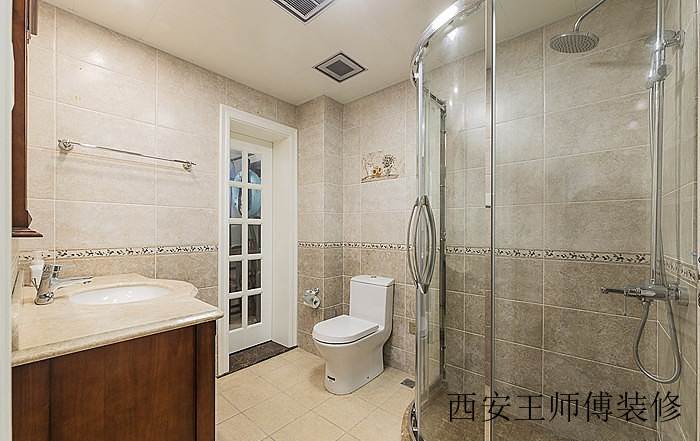 复古美式风格整体卫生间装潢案例图