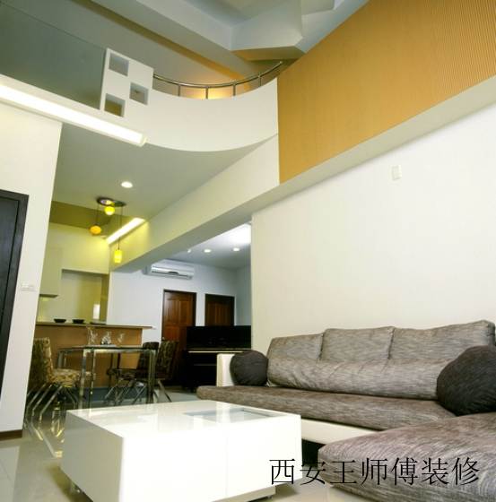 简约风格跃层复式客厅装修效果图