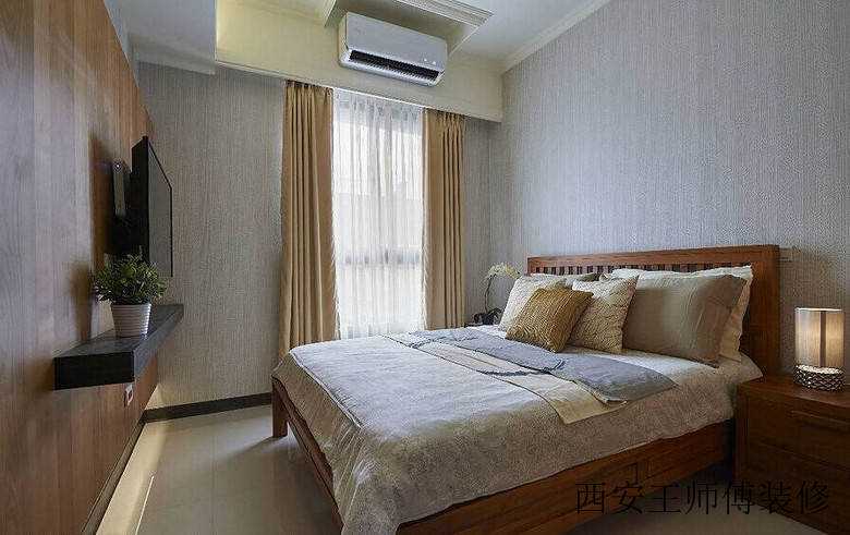 简约北欧原木卧室效果图