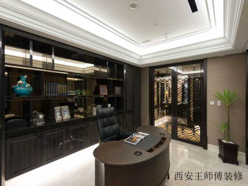 中式现代书房装修效果图