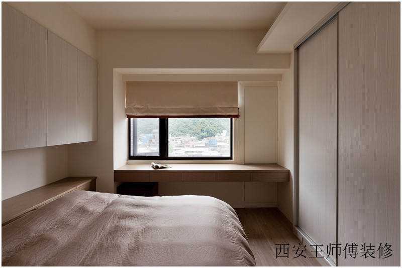 清新简约原木家居卧室书桌设计图