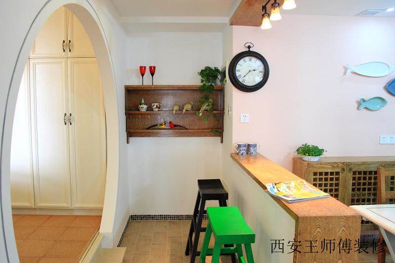 时尚混搭设计家居室内吧台装饰图