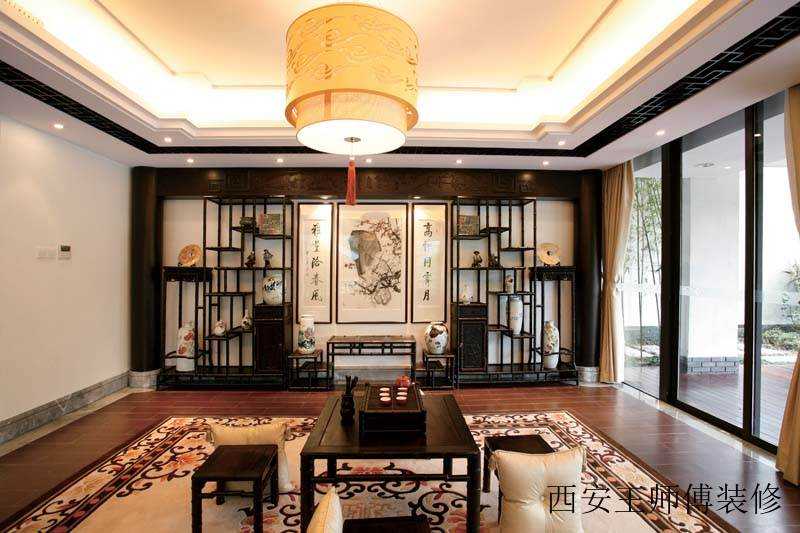 新中式博古架客厅设计图