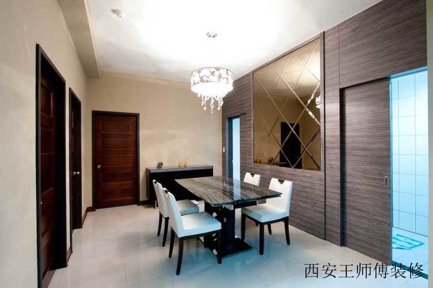 现代时尚餐厅隐形门隔断设计