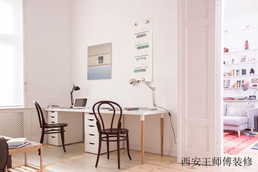 清新简约北欧风格浅粉色书房效果图大全