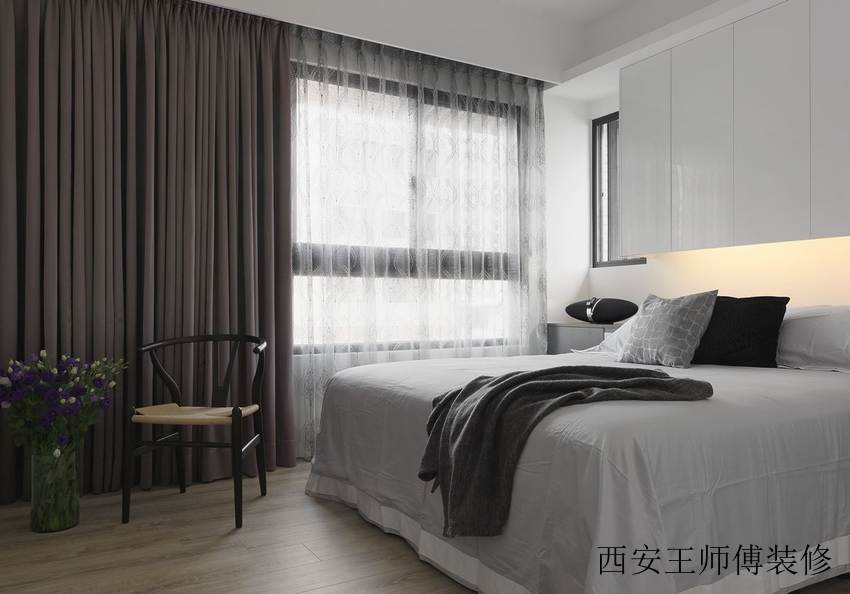 黑白极简宜家风格卧室设计装修图