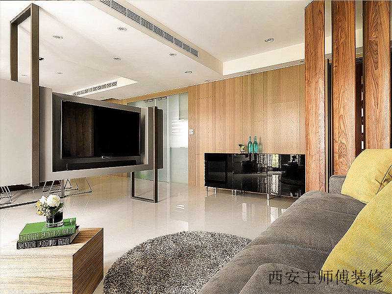 简约宜家客厅电视墙隔断效果图