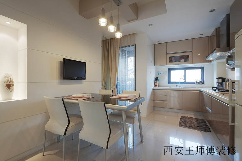 简约开放式厨房餐厅效果图