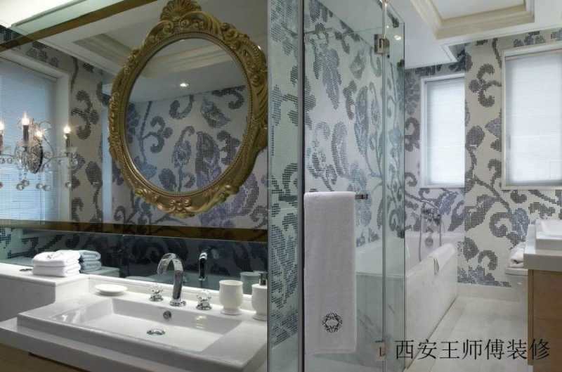 新古典卫生间马赛克背景墙装饰设计图