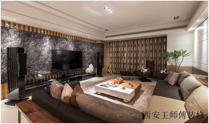 时尚现代客厅装修实景图
