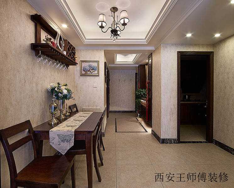 唯美美式风格餐厅吊顶设计装修欣赏图