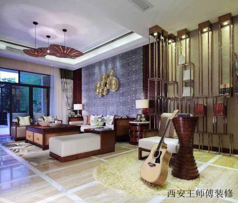禅意自然东南亚风格家装客厅装修效果图