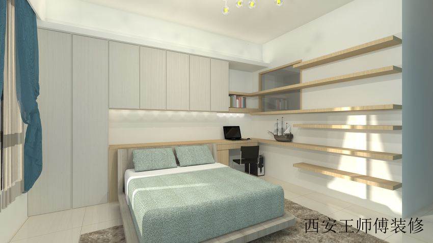 简洁清新北欧卧室样板间欣赏