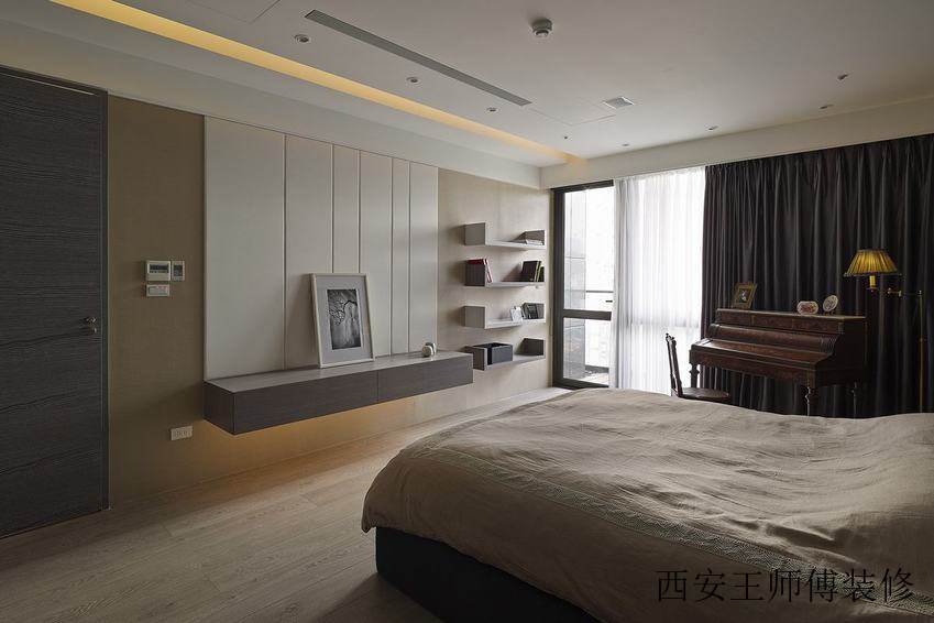 成熟现代卧室窗帘装饰