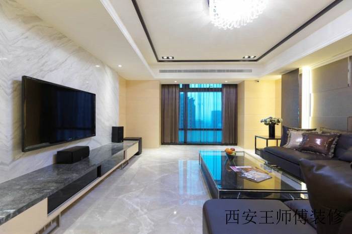 潮流现代客厅 大理石电视背景墙设计