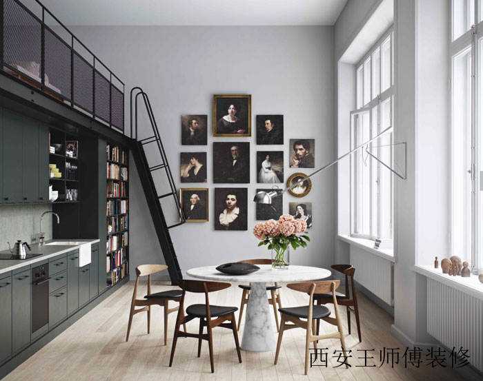 时尚简约艺术北欧复式家居铁艺楼梯设计装修美图