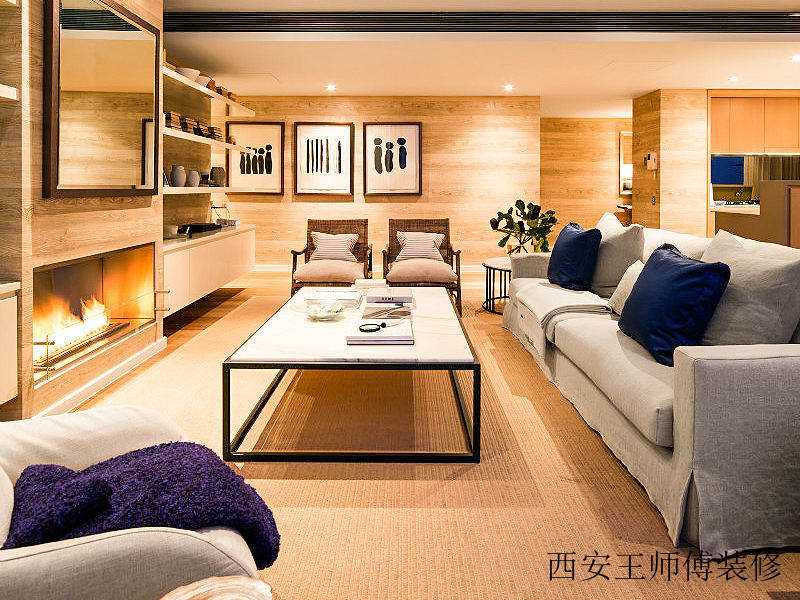 自然现代混搭风客厅效果图