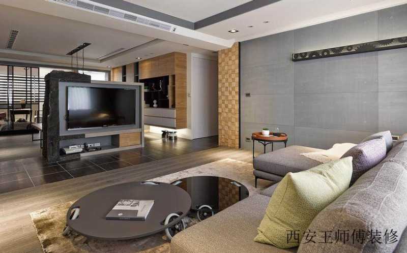 现代宜家设计 电视背景墙半隔断装饰图